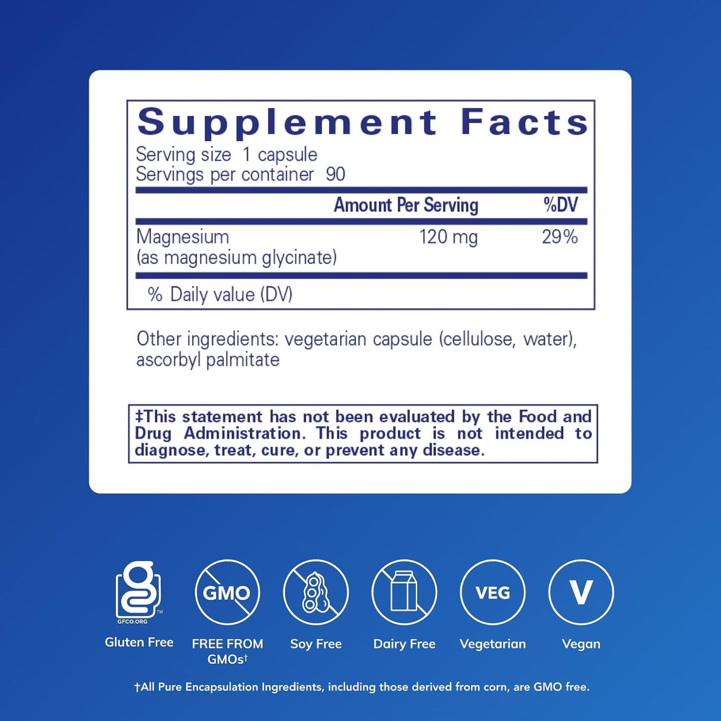 Magnesium Glycinate– Premium Plant-Based Formula | 90 Vegetarian Capsules