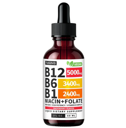 Liquid B-Complex | Raspberry Flavor | 2 Fl Oz (60mL)