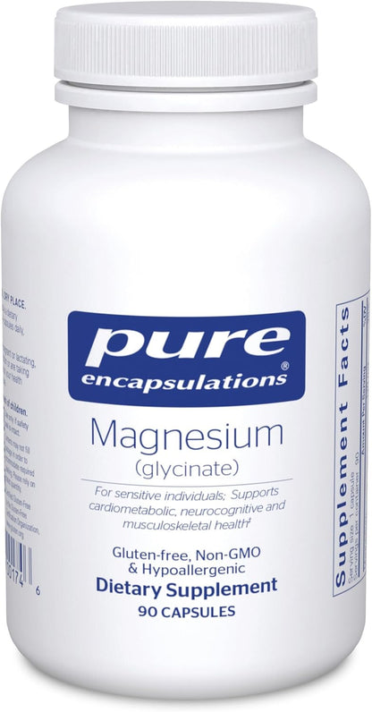 Magnesium Glycinate– Premium Plant-Based Formula | 90 Vegetarian Capsules