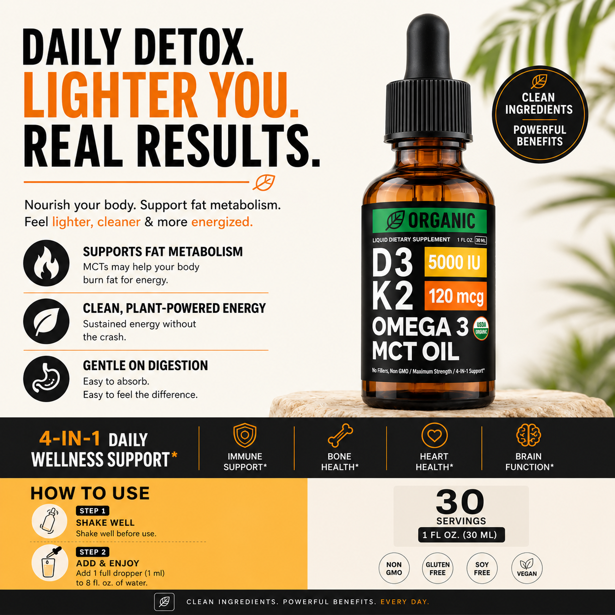 Organic Vitamin D3 K2 Drops
