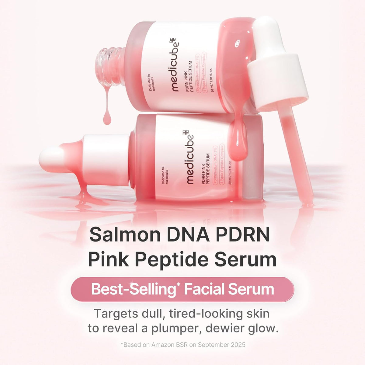 Salmon DNA PDRN Pink Peptide Serum – Hydrating & Firming Niacinamide Facial Serum for Dewy, Radiant Glow (30 ml / 1.01 fl. oz.)