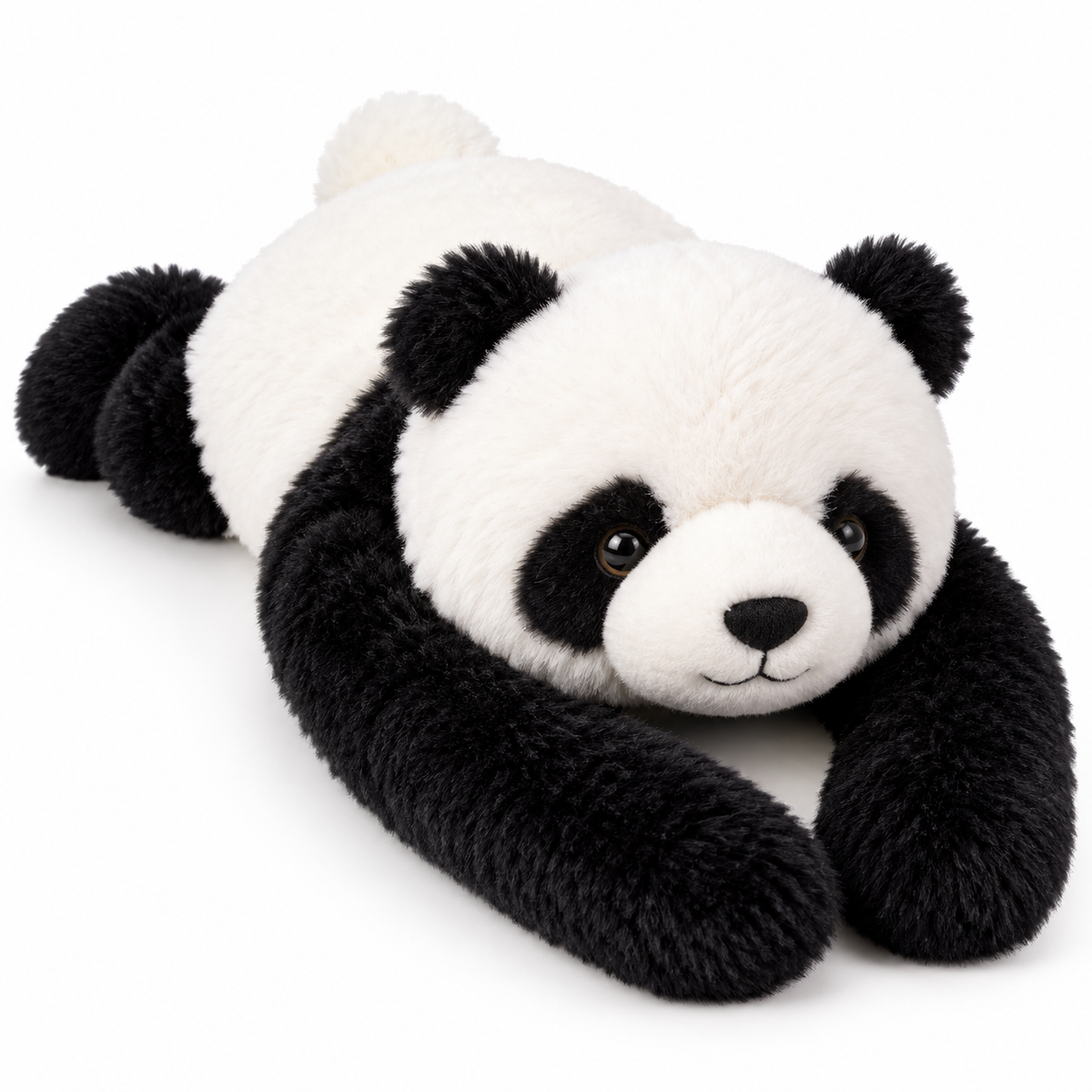 Panda long-arm animal plush toy on a white background
