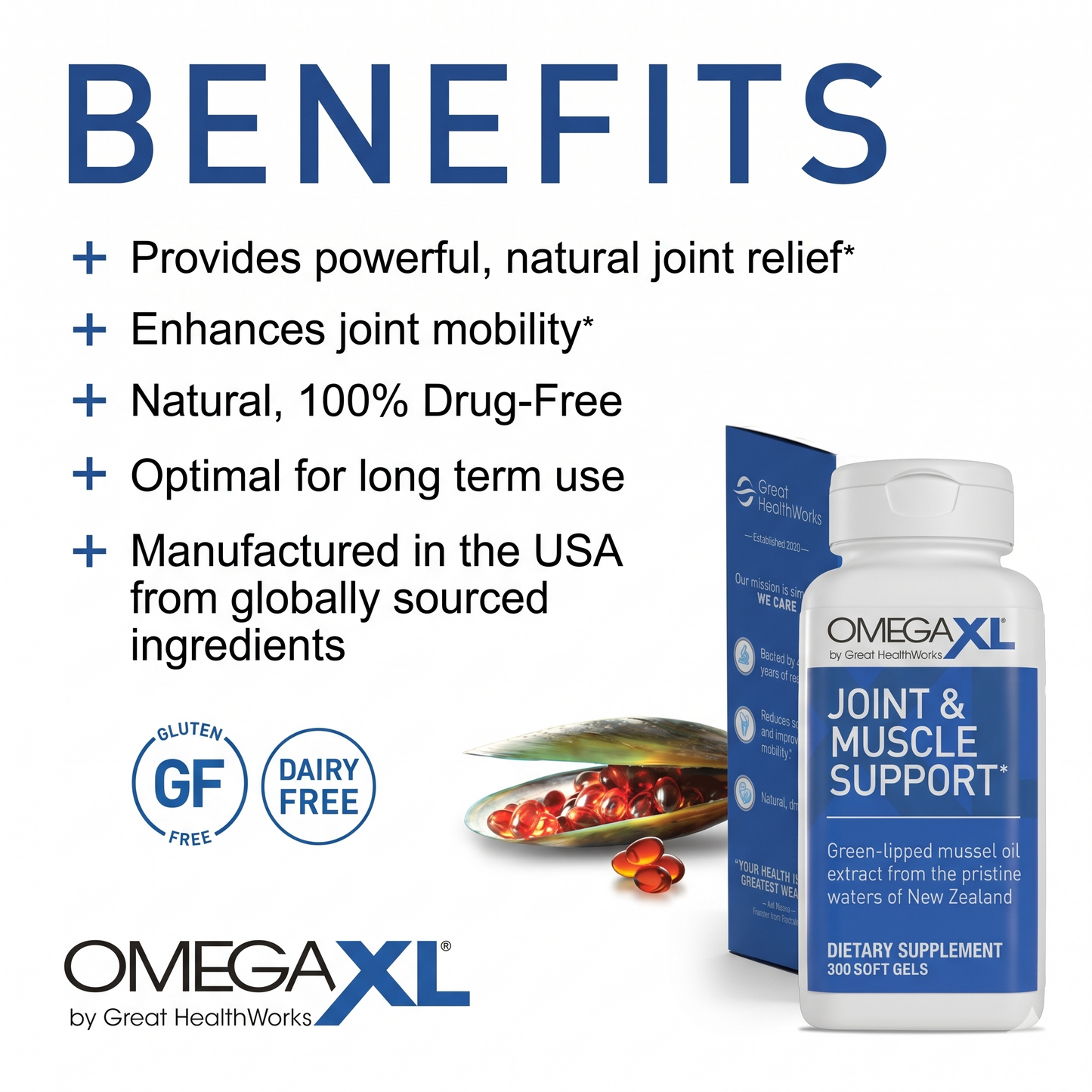 Green-Lipped Mussel Oil Extract & Olive Oil Blend | 300 Soft Gels