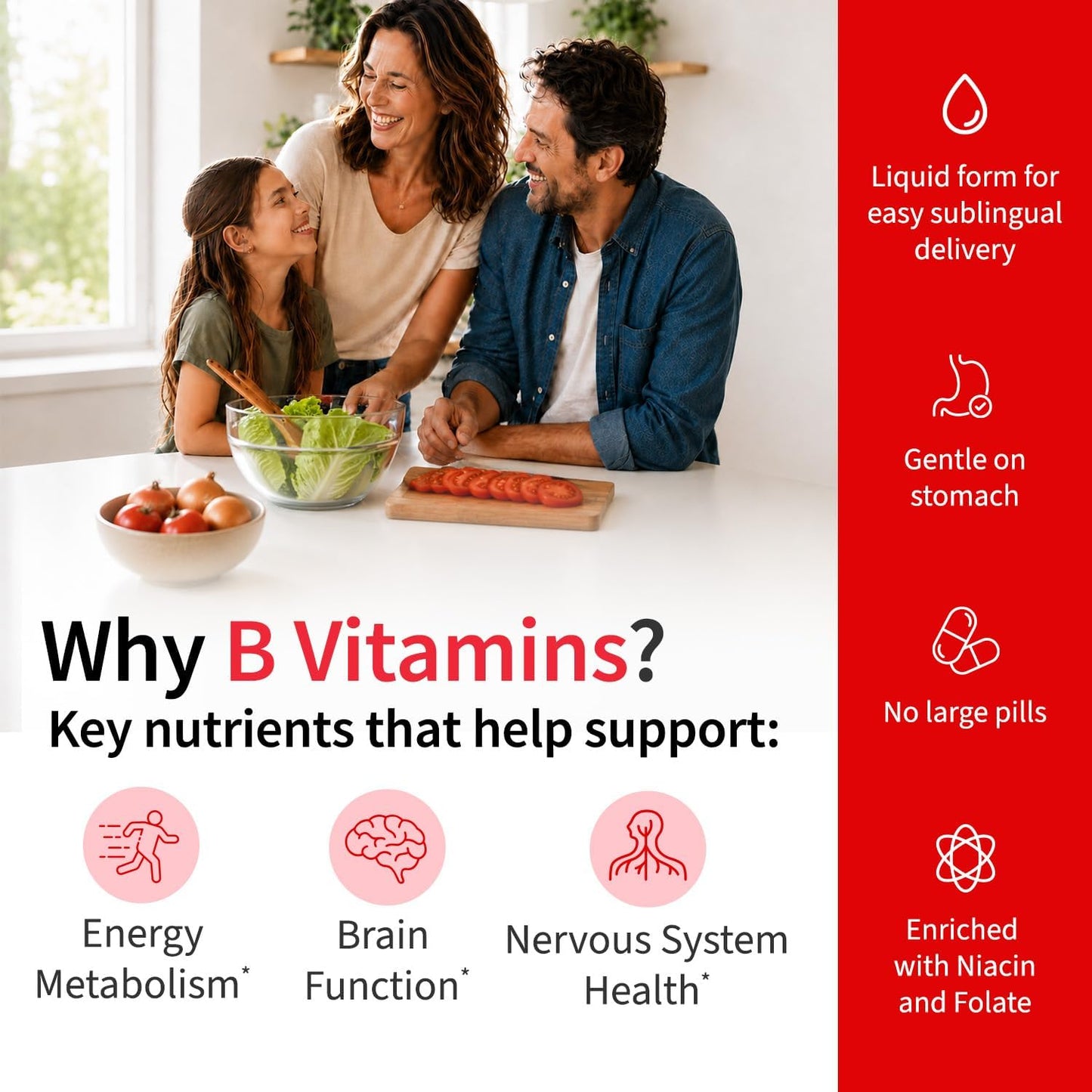 Vitamin B12 Liquid Drops with B6, B1, Niacin & Folate