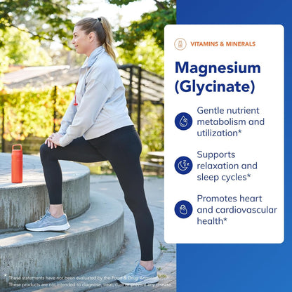 Magnesium Glycinate– Premium Plant-Based Formula | 90 Vegetarian Capsules