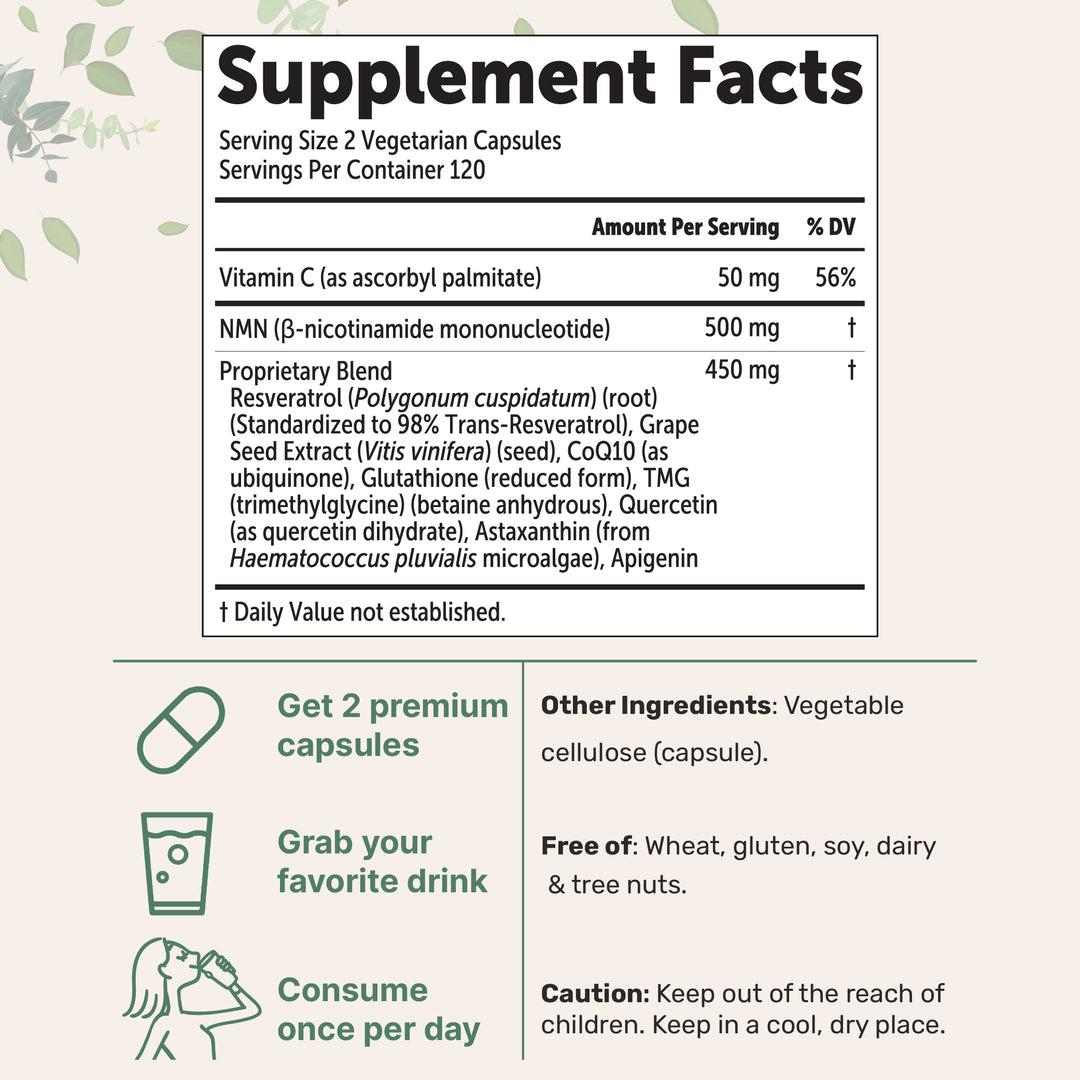 NMN Complex | 1000mg | 120 Vegetarian Capsules