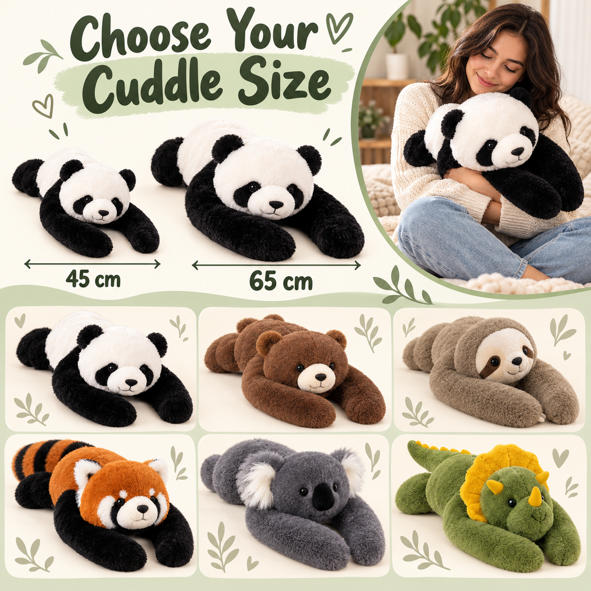 Cuddle Buddies | Long-Arm Animal Plush