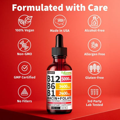 Liquid B-Complex | Raspberry Flavor | 2 Fl Oz (60mL)