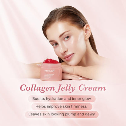 Collagen Jelly Cream with Niacinamide & Freeze-Dried Hydrolyzed Collagen for Skin Barrier Hydration & 24H Glow | Plumper, Firmer Looking Skin (3.71 fl. oz / 110 ml)