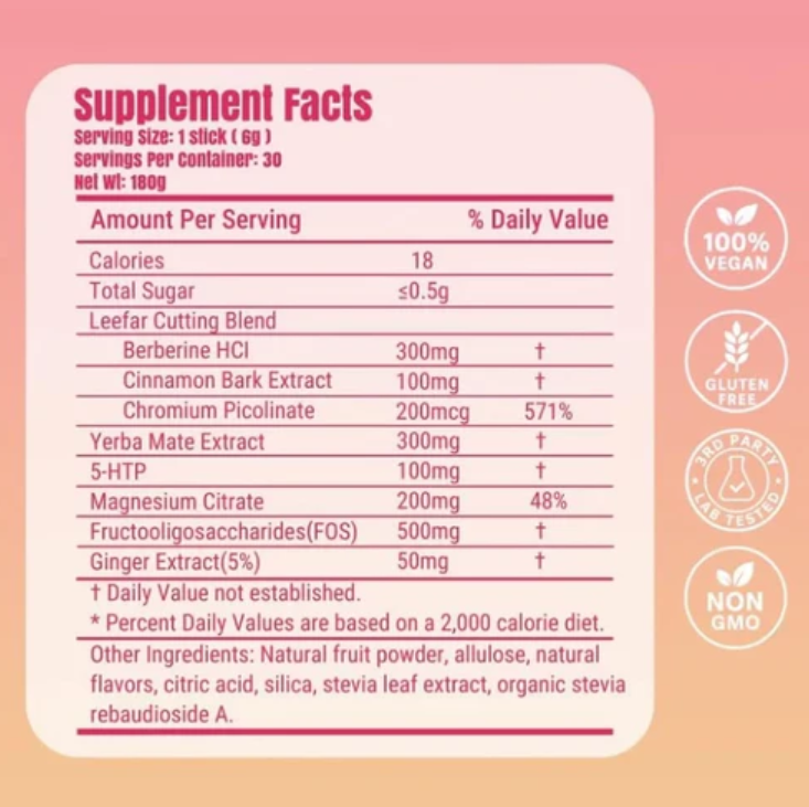 Strawberry Açaí Botanical Drink Mix – Berberine & Yerba Mate Blend | 30 Daily Sticks
