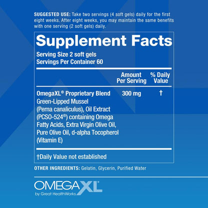 Green-Lipped Mussel Oil Extract & Olive Oil Blend | 300 Soft Gels