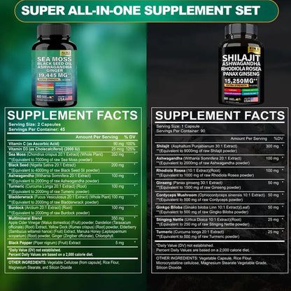 Sea Moss & Shilajit All-In-One Supplement Set