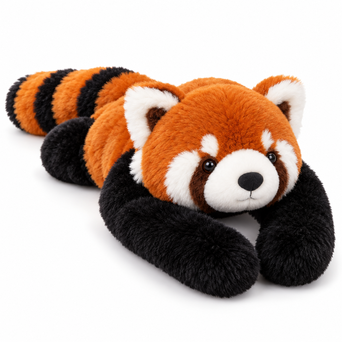 Red Panda long-arm animal plush toy on a white background